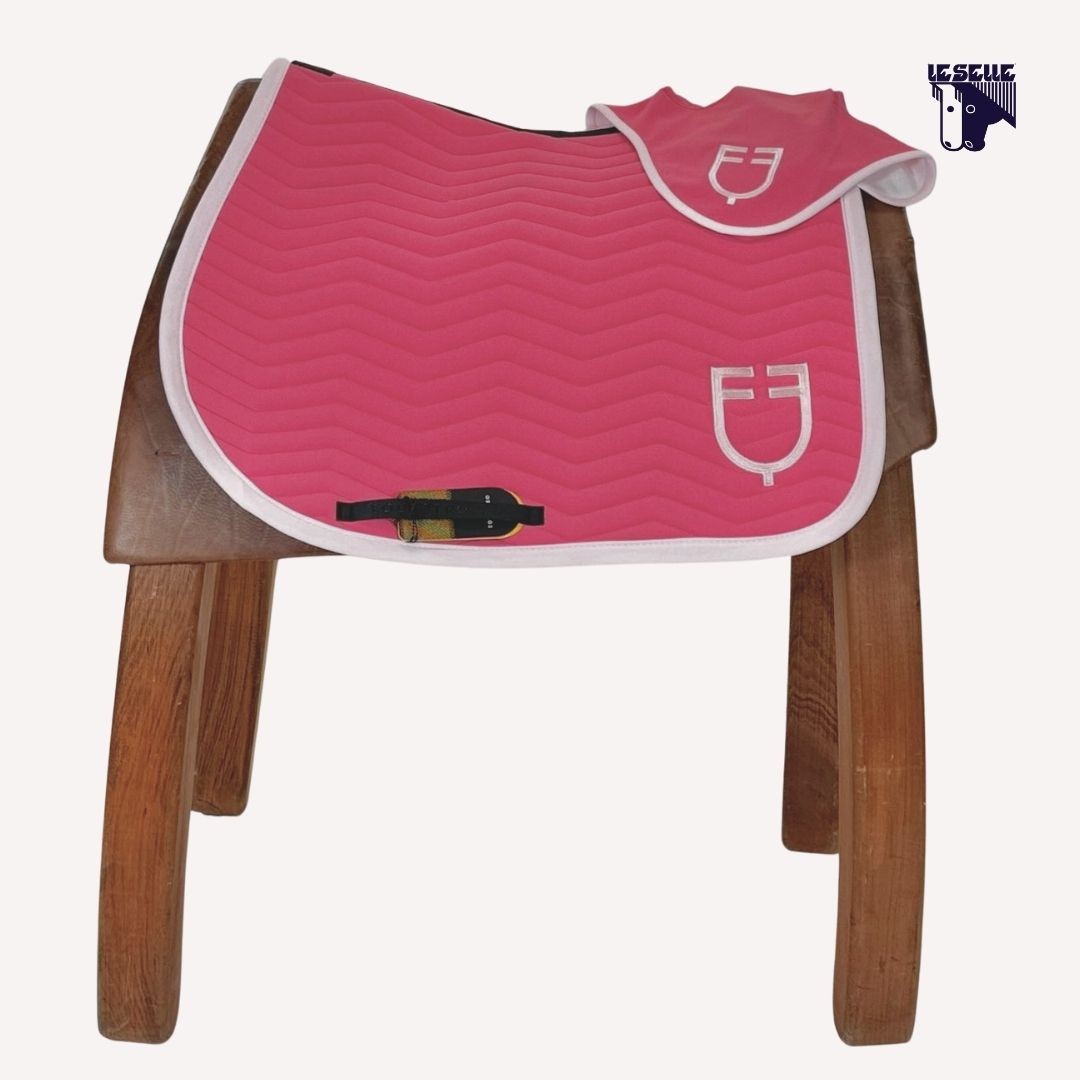 SOTTOSELLA E CUFFIETTA EQUESTRO ONDE - FUXIA