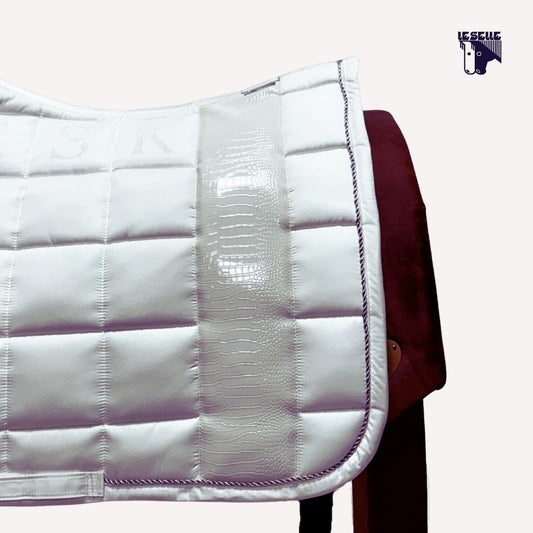 ESKADRON SQUARE GLOSSY SADDLE PAD - WHITE