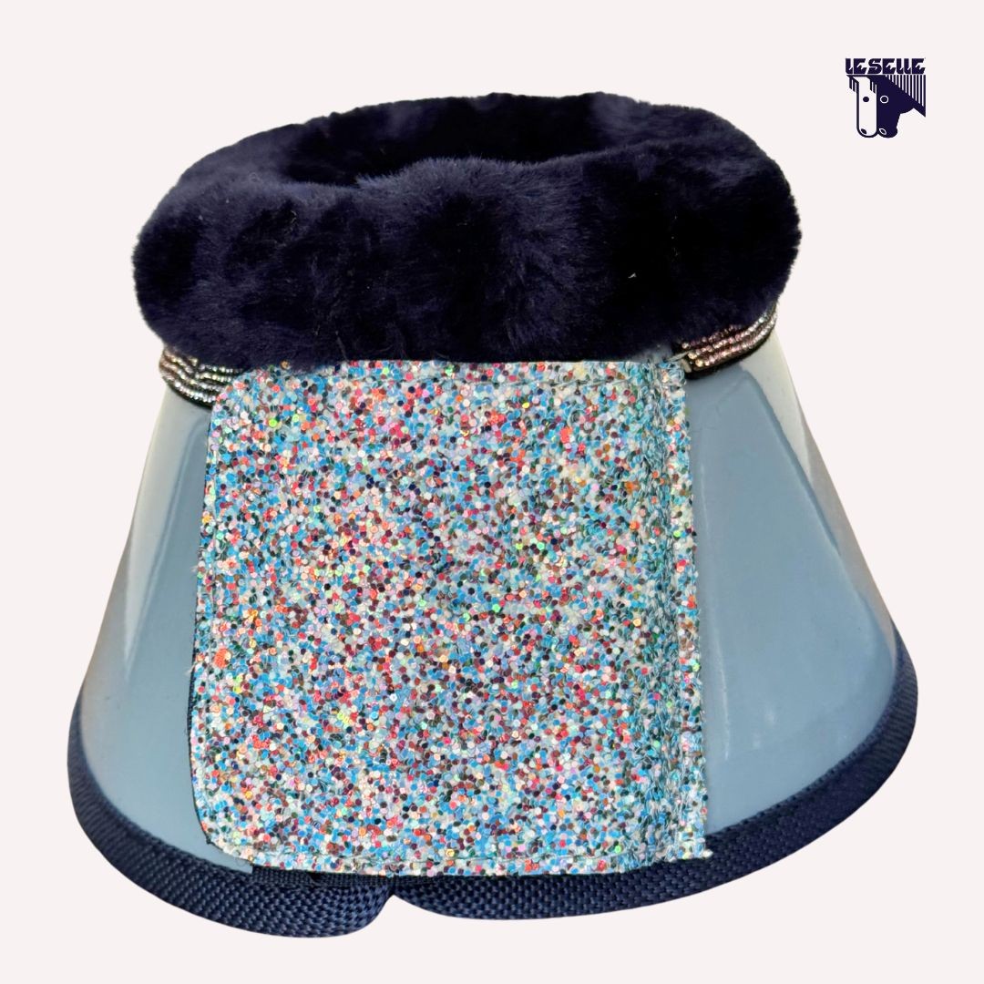 SILVERLINE FAUXFUR BELL BOOTS - BLUE