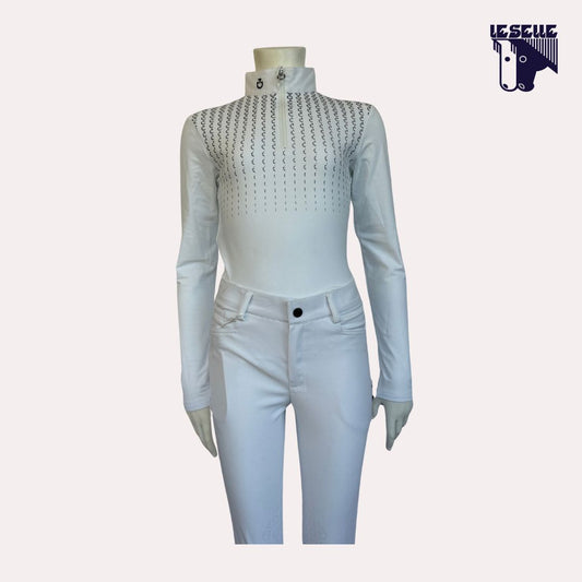 POLO PHASES JERSEY BIMBA DA CONCORSO CAVALLERIA TOSCANA - BIANCO