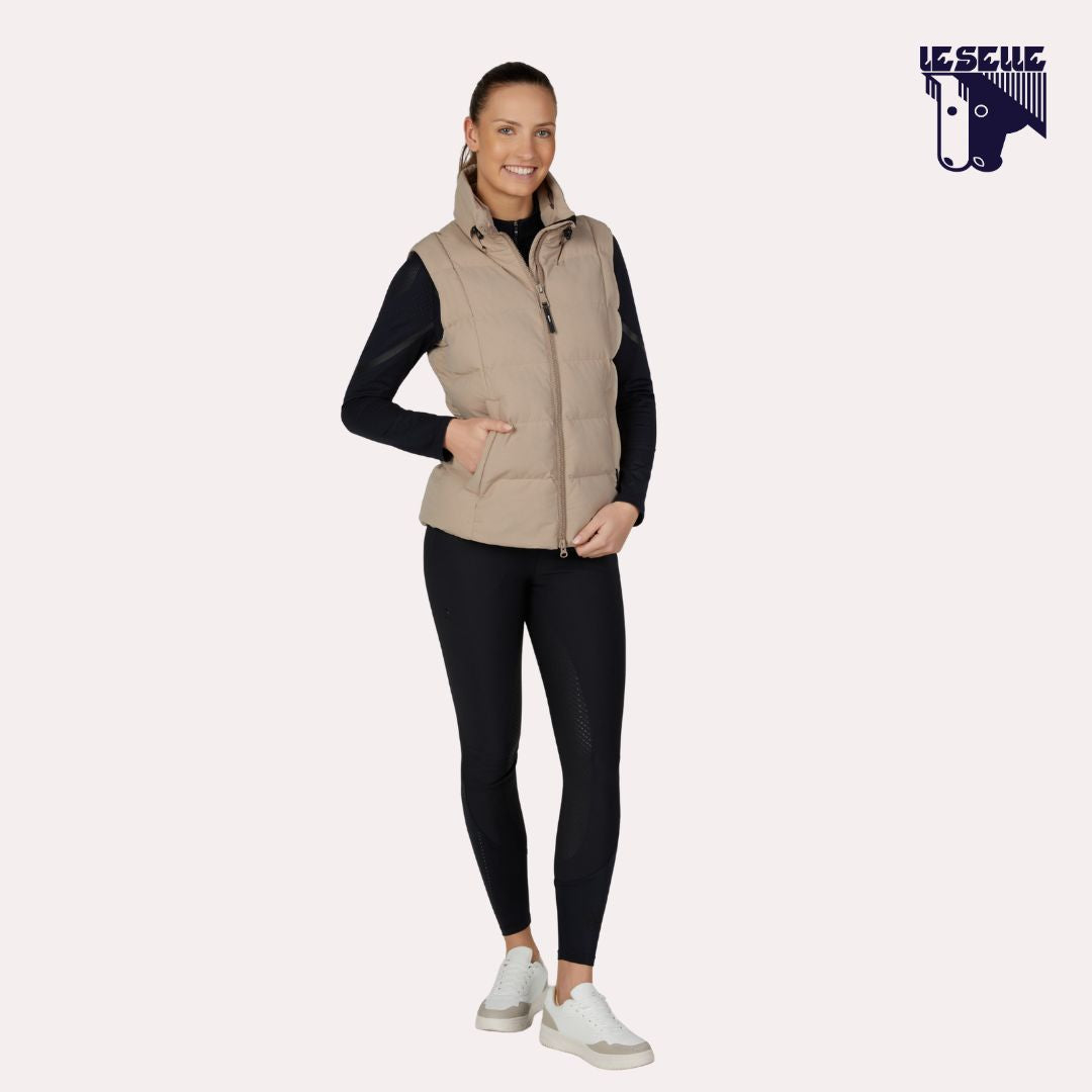 PUKEUR QUILTED RIDING VEST - BEIGE