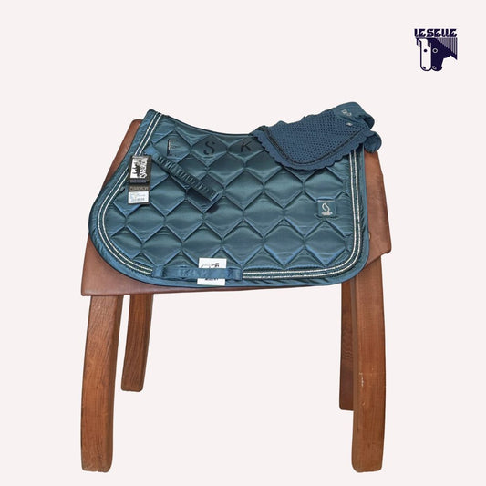 SOTTOSELLA E CUFFIETTA ESKADRON SATIN FRILLS - OCEAN