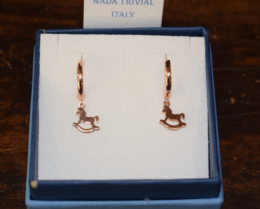 NADA TRIVIAL ROCKING HORSE EARRINGS