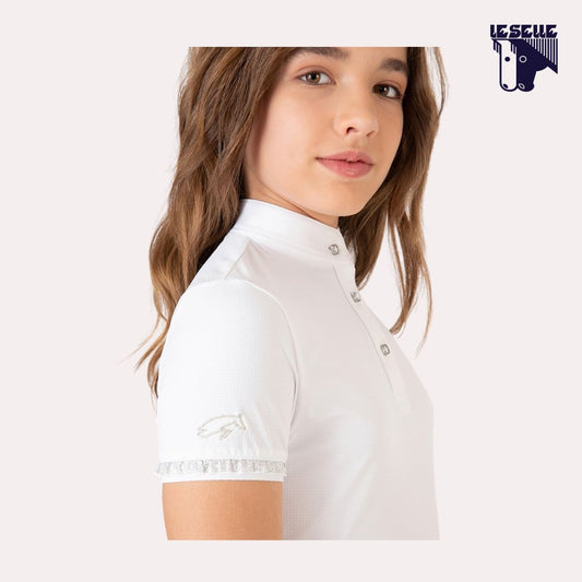 POLO ELLA DA CONCORSO BIMBA SARM HIPPIQUE - BIANCO