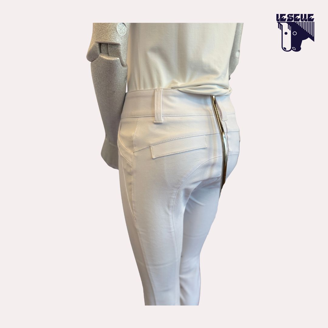 PANTALONE DA GARA GRIP AL GINOCCHIO ANIMO - BIANCO