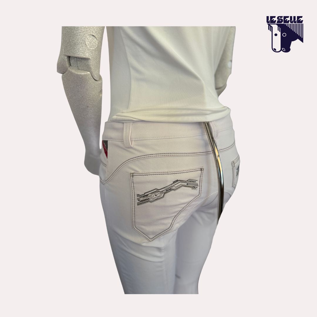 PANTALONI NOSCAL DA GARA GRIP AL GINOCCHIO ANIMO - BIANCO