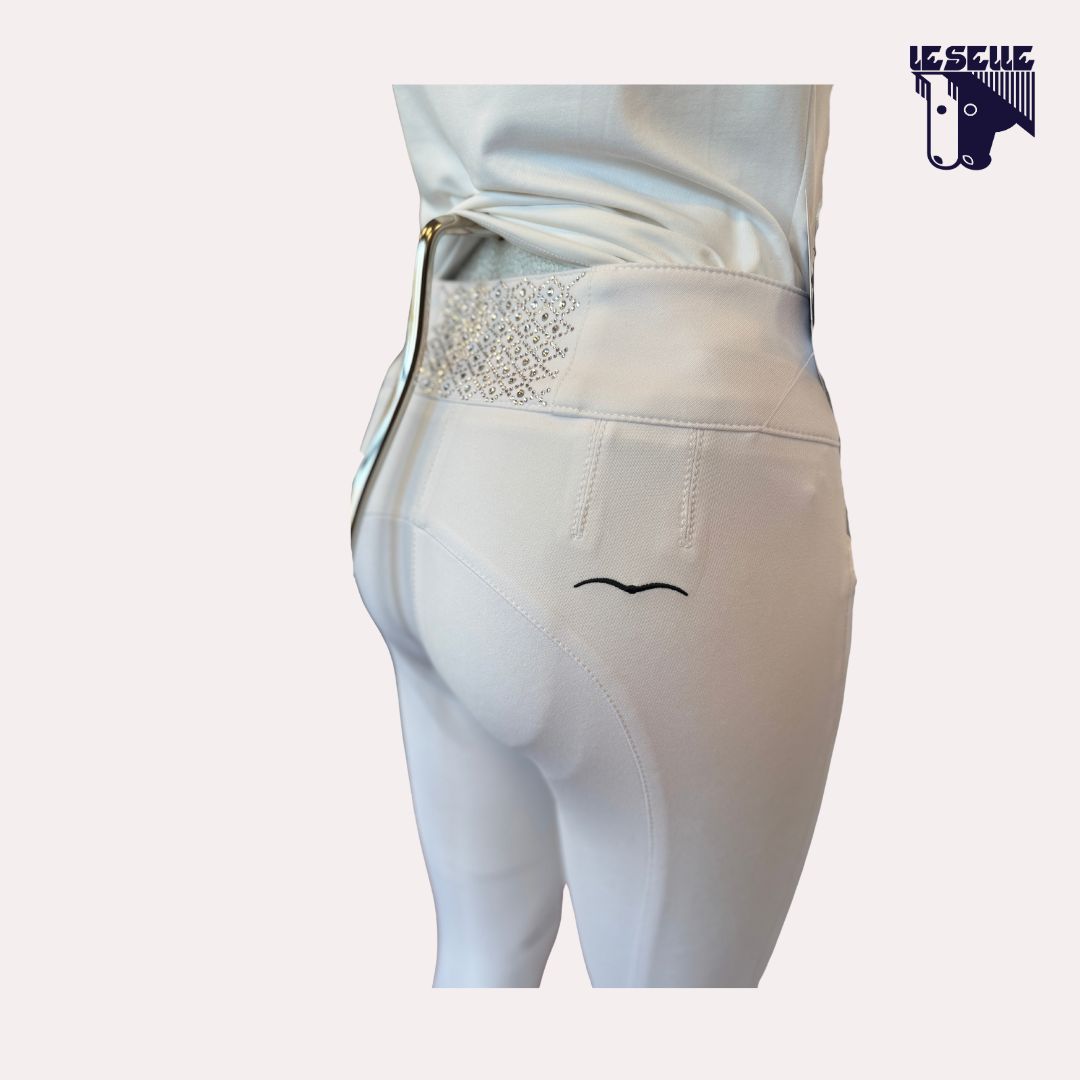 PANTALONE GRIP AL GINOCCHIO DA GARA ANIMO - BIANCO