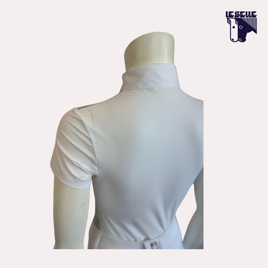 POLO PERFORATED JERSEY DA CONCORSO BIMBA CAVALLERIA TOSCANA - BIANCO/GRIGIO