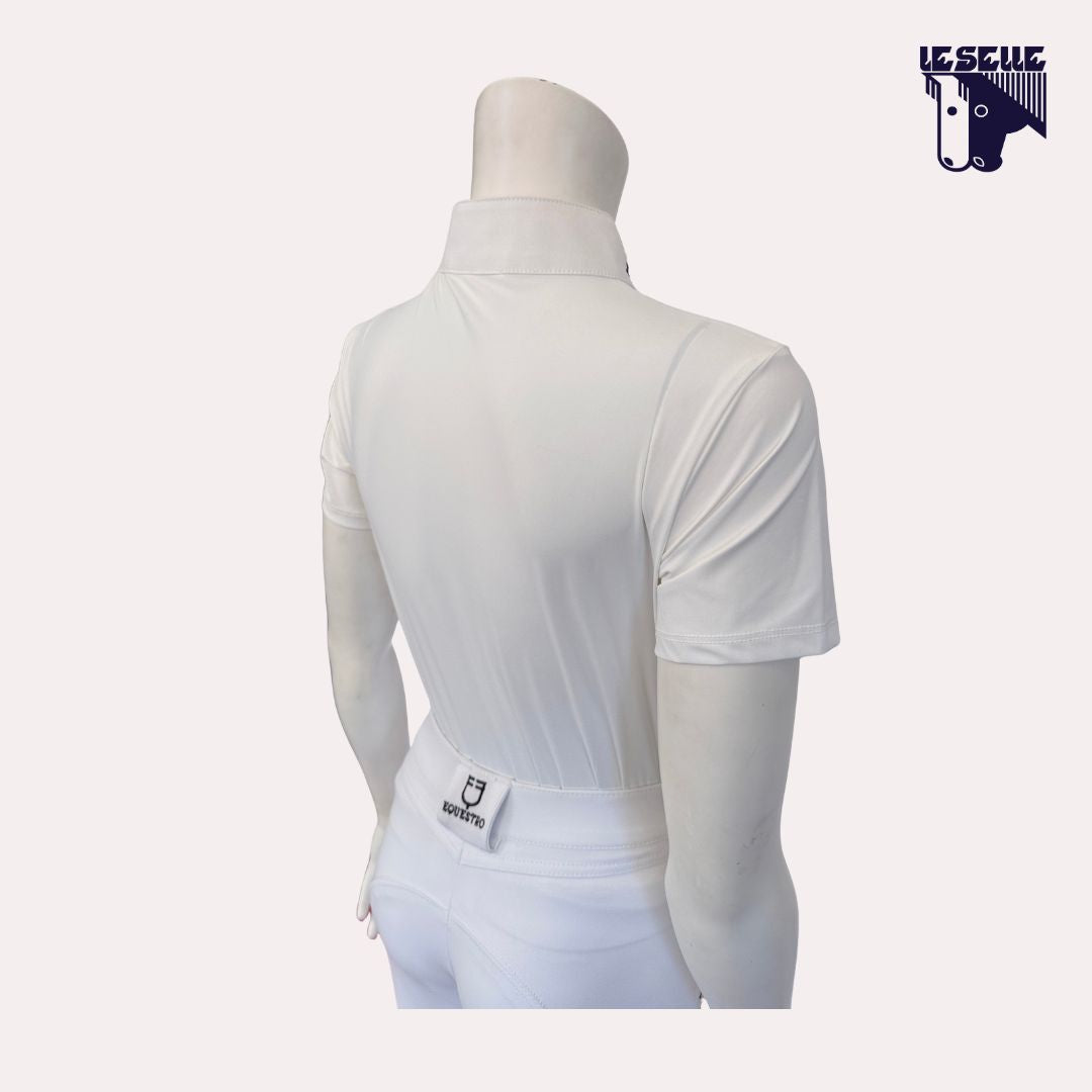 POLO FLOCK PRINT DA CONCORSO BIMBA CAVALLERIA TOSCANA - BIANCO