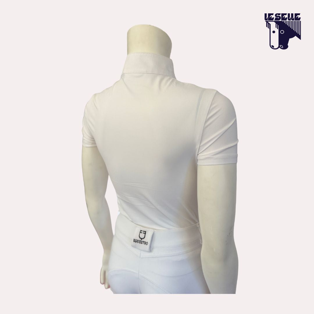 POLO ORBIT PRINT JERSEY DA CONCORSO BIMBA CAVALLERIA TOSCANA -BIANCO