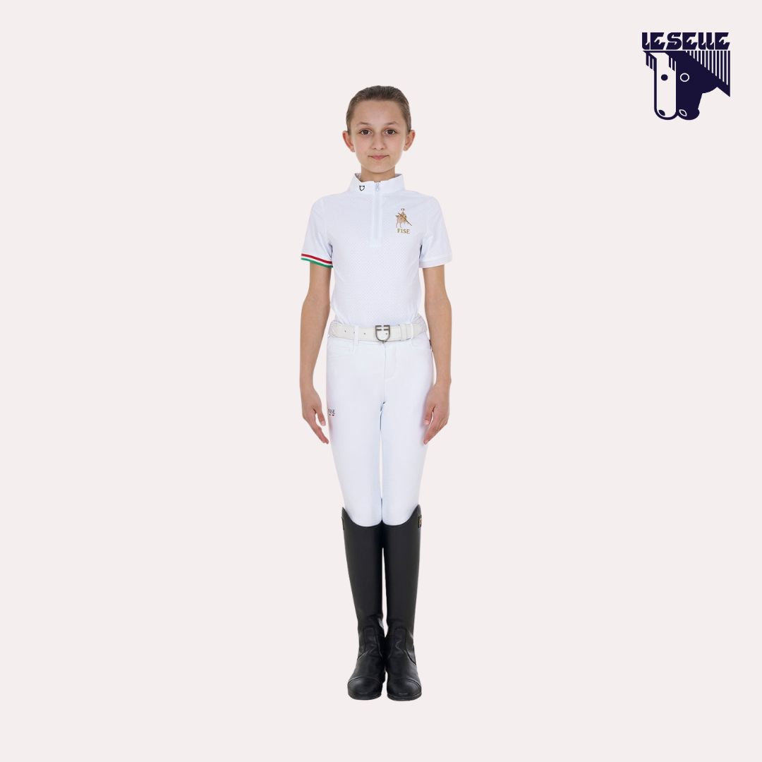 POLO DA CONCORSO BIMBA EQUESTRO PER FISE - BIANCO