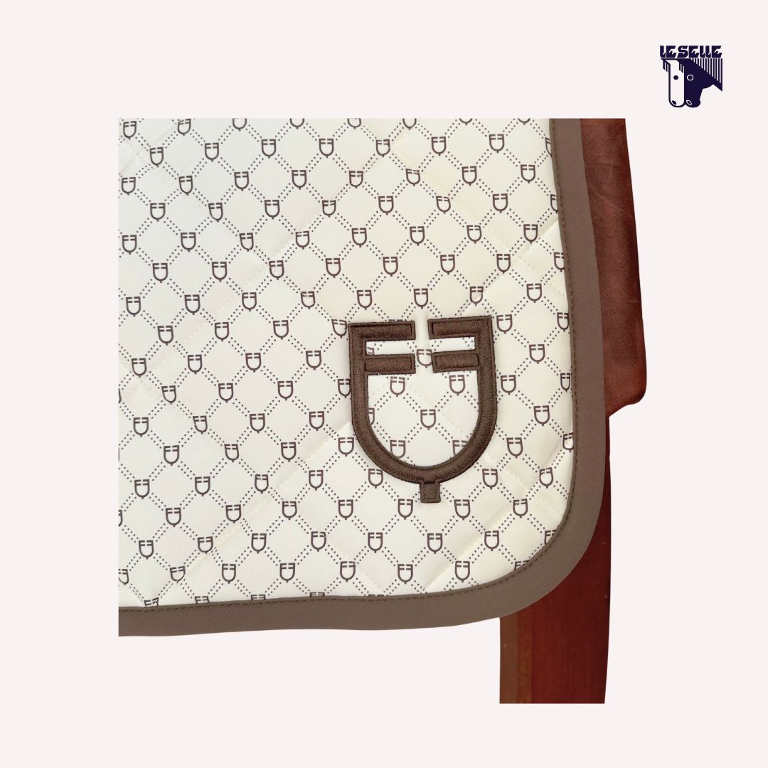 SOTTOSELLA E CUFFIETTA EQUESTRO MONOGRAM - CREMA