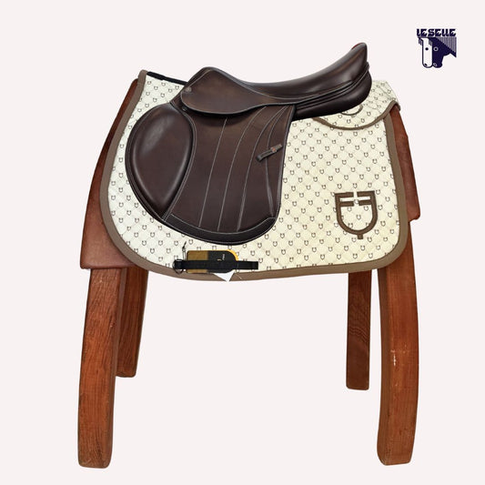 SOTTOSELLA E CUFFIETTA EQUESTRO MONOGRAM - CREMA