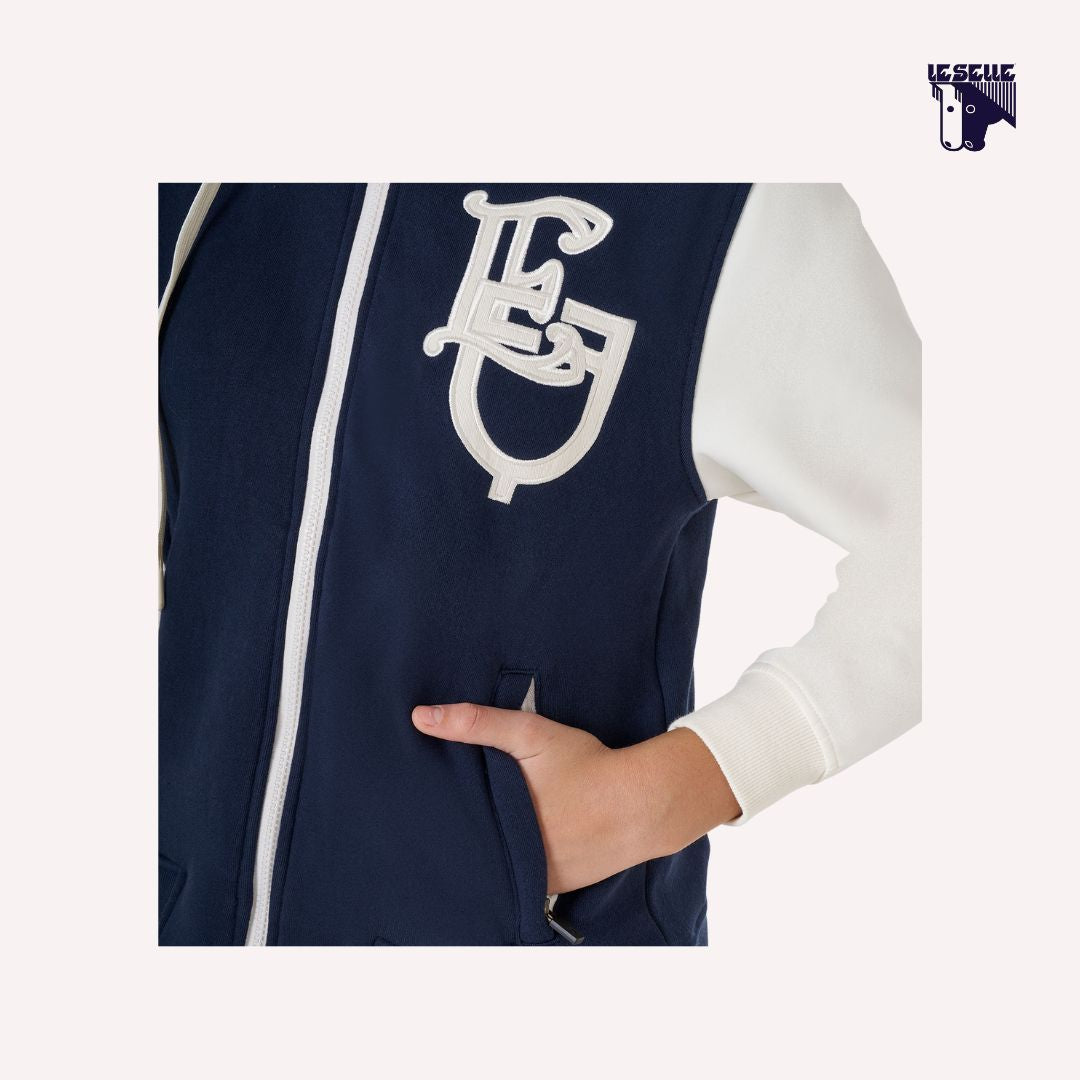 FELPA BIMBA EQUESTRO BICOLORE - BLU