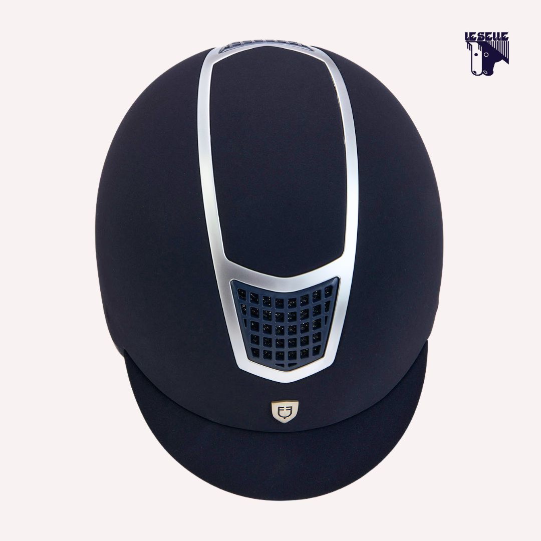 CAP EQUESTRO ECLIPSE PLAIN VELVET - BLU SILVER