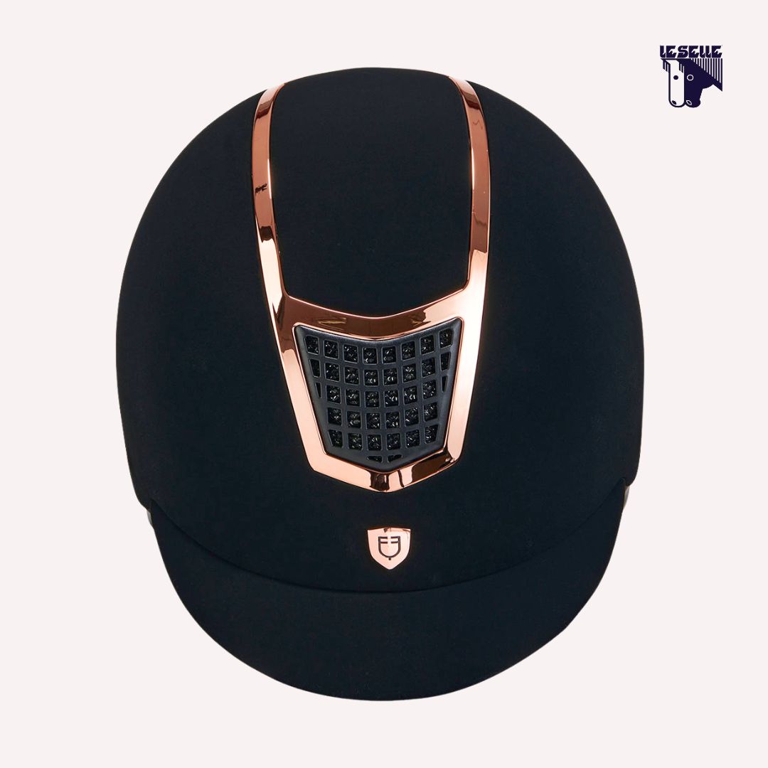 CAP EQUESTRO ECLIPSE PLAIN VELVET - NERO ROSEGOLD