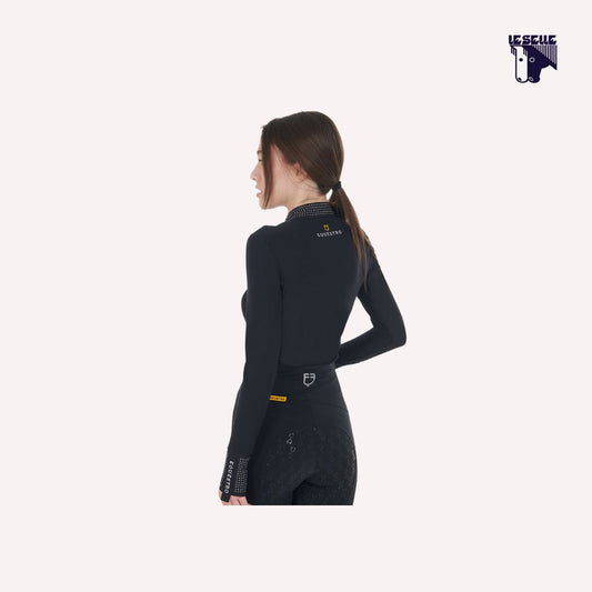 TRAINING TOP EQUESTRO CON STRASS - NERO