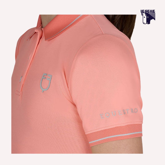 POLO SLIM FIT BAMBINO EQUESTRO - SALMONE