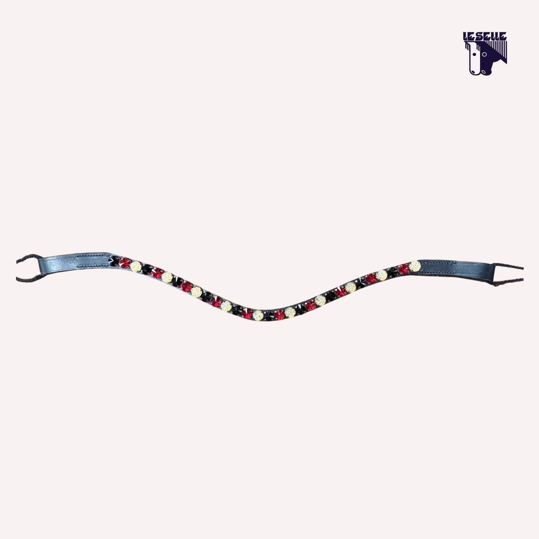 FRONTALINO SILVERLINE TACK - NERO/ROSSO/GIALLO