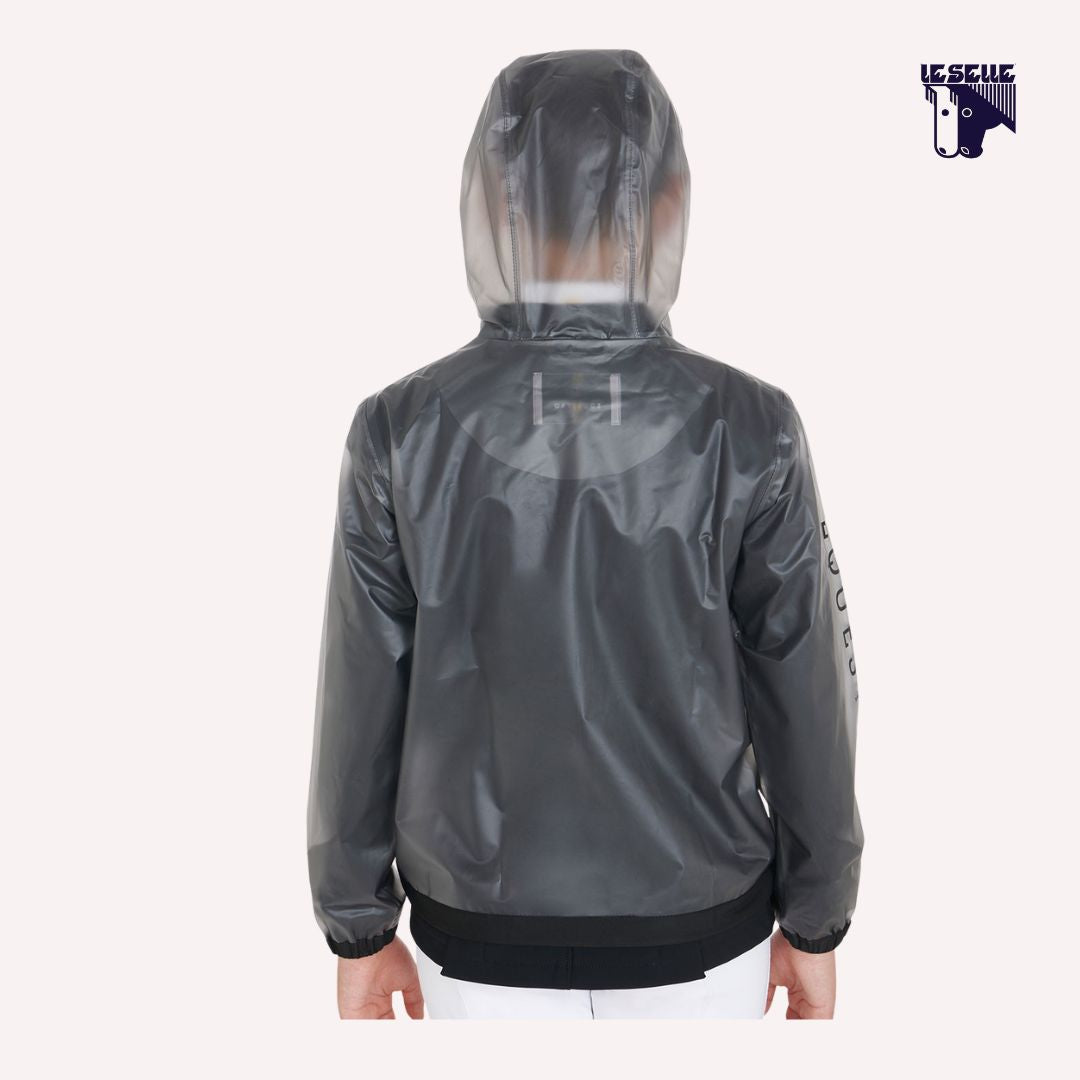IMPERMEABILE BAMBINI UNISEX CON CAPPUCCIO E ZIP ANTIVENTO EQUESTRO - GRIGIO