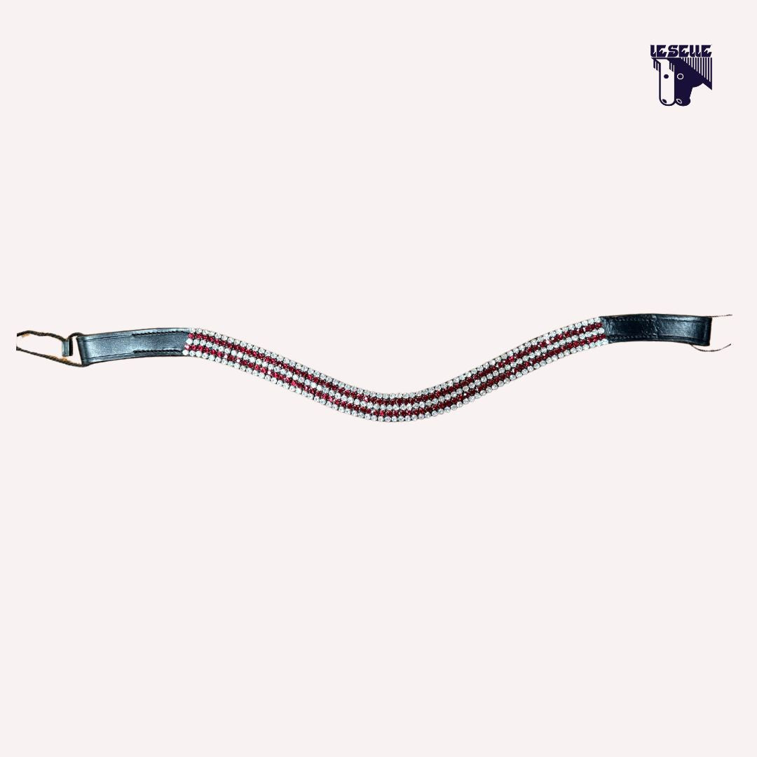 FRONTALINO SILVERLINE TACK - ROSSO E BIANCO 5 FILE