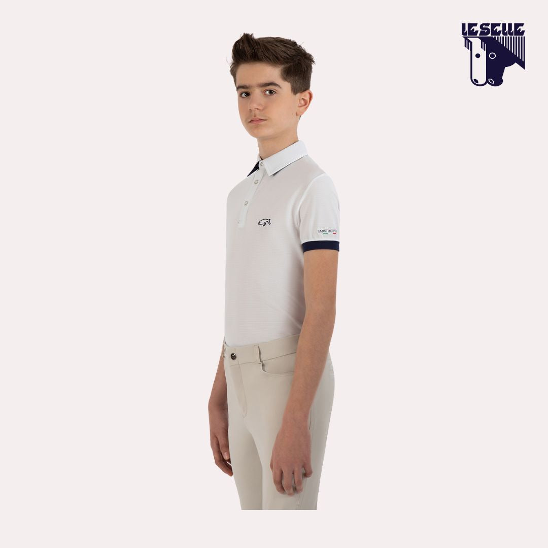 POLO NEVADA DA CONCORSO BIMBO SARM HIPPIQUE - BIANCO
