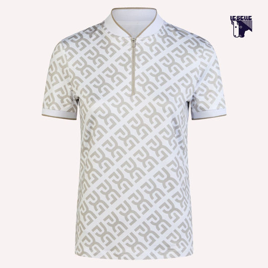 POLO MEZZA MANICA PIKEUR - BIANCO/BEIGE