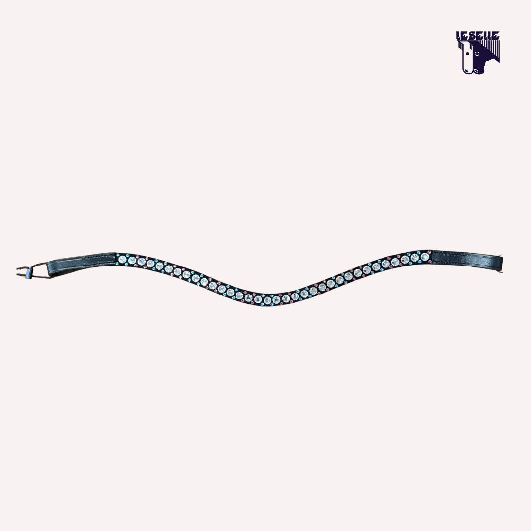 FRONTALINO SILVERLINE TACK - ROSA/AZZURRO