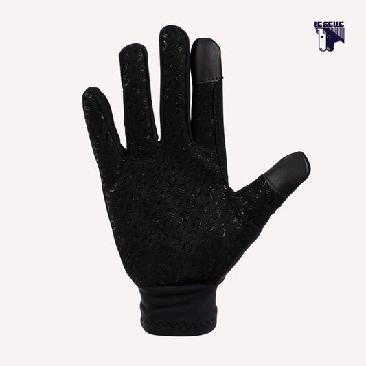GUANTI UNISEX IN TESSUTO FELPATO EQUESTRO - NERO