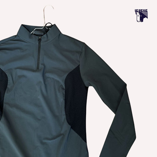 CAVALLERIA TOSCANA PERFORATED JERSEY TURTLENECK POLO SHIRT