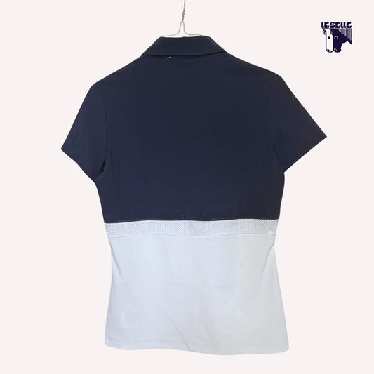 CAVALLERIA TOSCANA PERFORATED STRIPED JERSEY POLO SHIRT