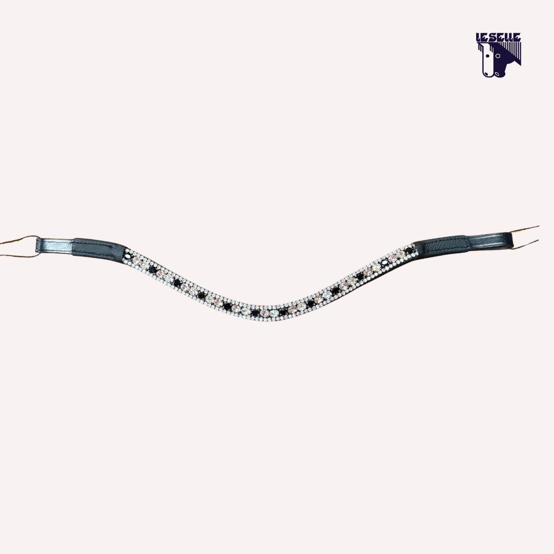 FRONTALINO SILVERLINE TACK - BIANCO/ROSA/NERO