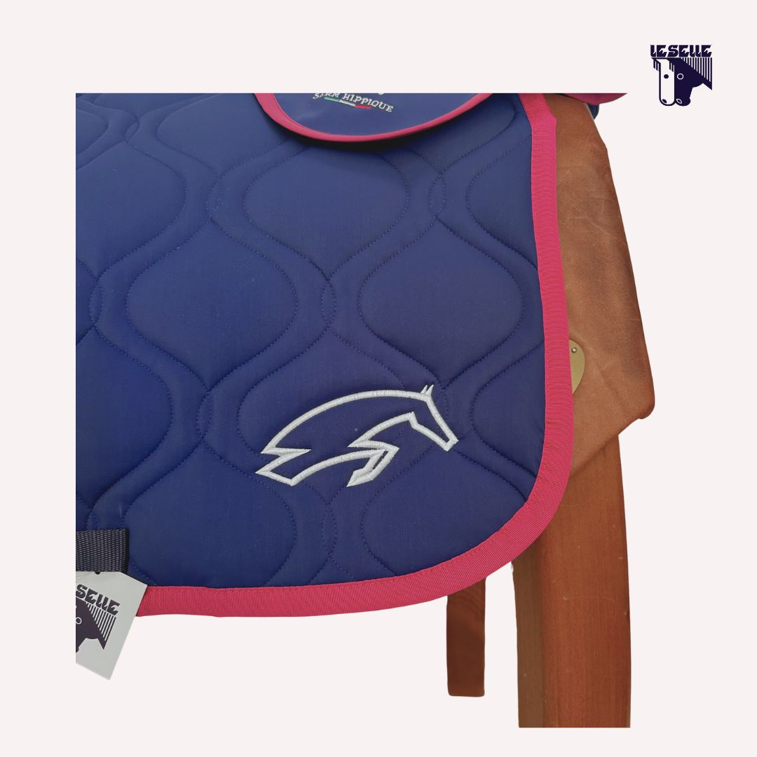 SARM HIPPIQUE SADDLE PAD AND HAT - BORDEAUX AND CREAM