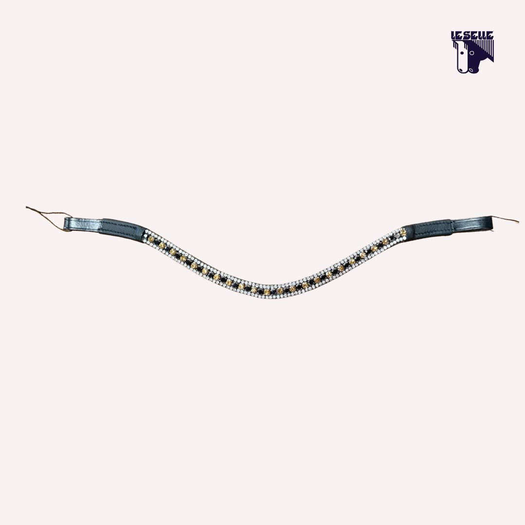 FRONTALINO SILVERLINE TACK - CHAMPAGNE E NERO