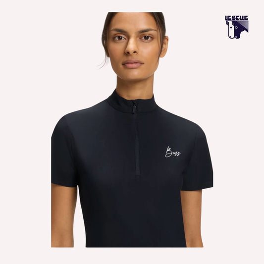 TRAINING TOP MEZZA MANICA RENEE BOSS EQUESTRIAN - NERO