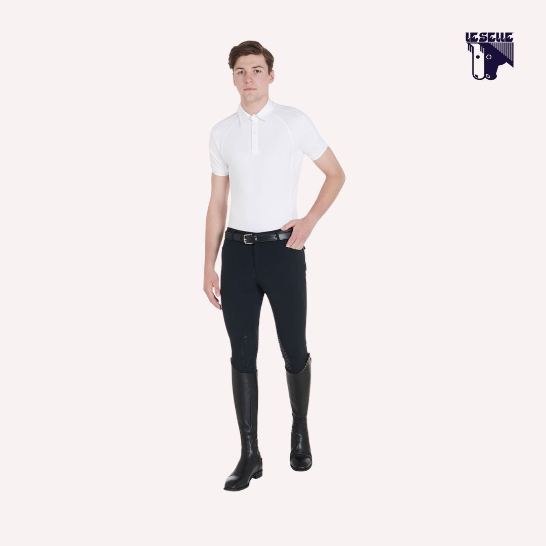 POLO SLIM FIT EQUESTRO - BIANCO