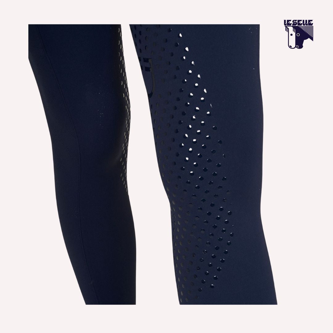 LEGGINGS BAMBINA CON DECORAZIONI FLOREALI EQUESTRO - BLU