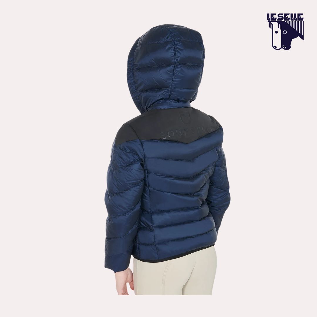 PIUMINO CON CAPPUCCIO REMOVIBILE EQUESTRO - BLU