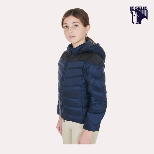 PIUMINO CON CAPPUCCIO REMOVIBILE EQUESTRO - BLU