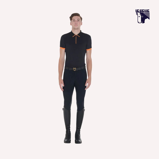 POLO UOMO SLIM FIT EQUESTRO - NERO
