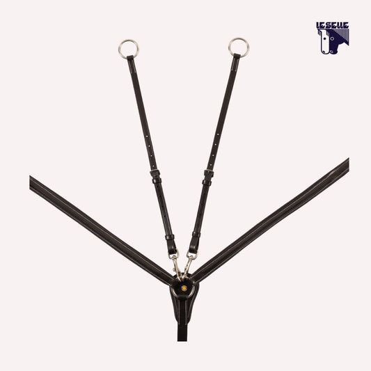 PETTORALE CON MARTINGALA REMOVIBILE E INSERTI ELASTICIZZATI EQUESTRO - MARRONE