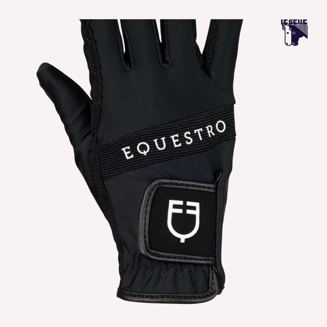 GUANTI UNISEX IN TESSUTO TECNICO EQUESTRO - NERO