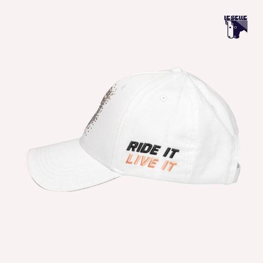 CAPPELLO BASEBALL CON LOGO IN STRASS EQUESTRO - BIANCO