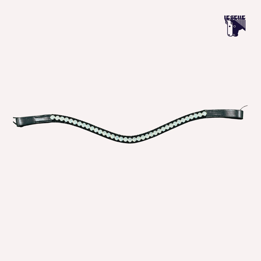 FRONTALINO SILVERLINE TACK - VERDE ACQUA