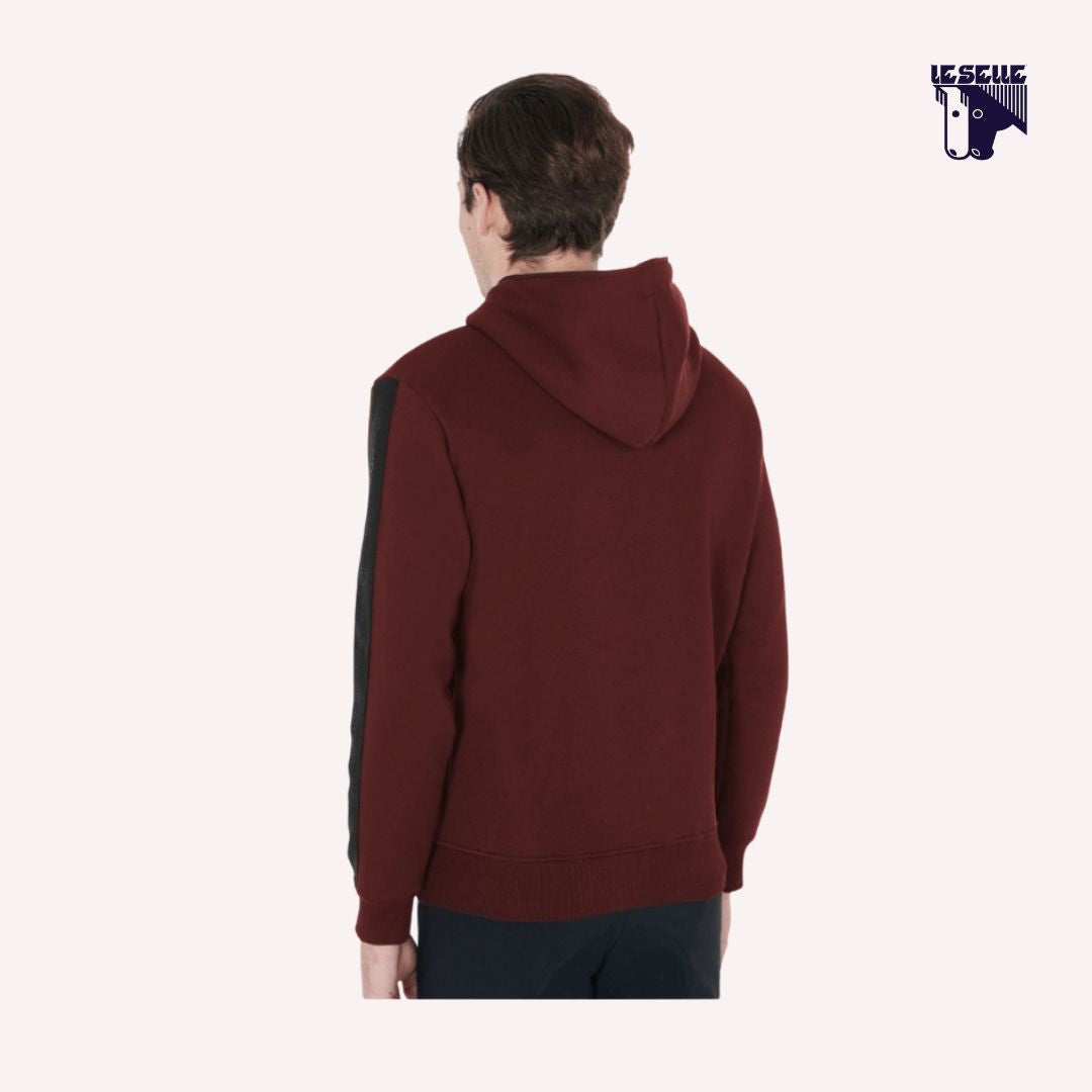 FELPA CON CAPPUCCIO E ZIP FRONTALE EQUESTRO - BORDEAUX