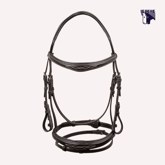 TESTIERA EQUESTRO RICAMI - MARRONE