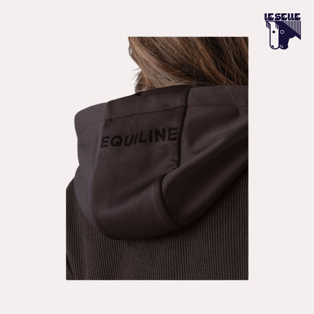 FELPA CON CAPPUCCIO EQELIS EQUILINE - CACAO
