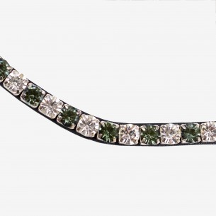 BROWBAND CRYSTAL AND SMALL OLIVE GREEN