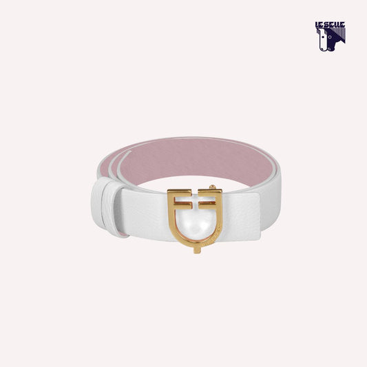 CINTURA DOUBLE FACE EQUESTRO - BIANCO/ROSA