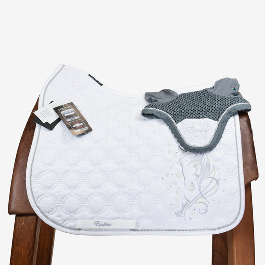 SOTTOSELLA E CUFFIETTA EQUILINE DRESSAGE - BIANCO